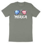 Flag Sun Glasses Ladies Short Sleeve Tee - Bamboo Blackout