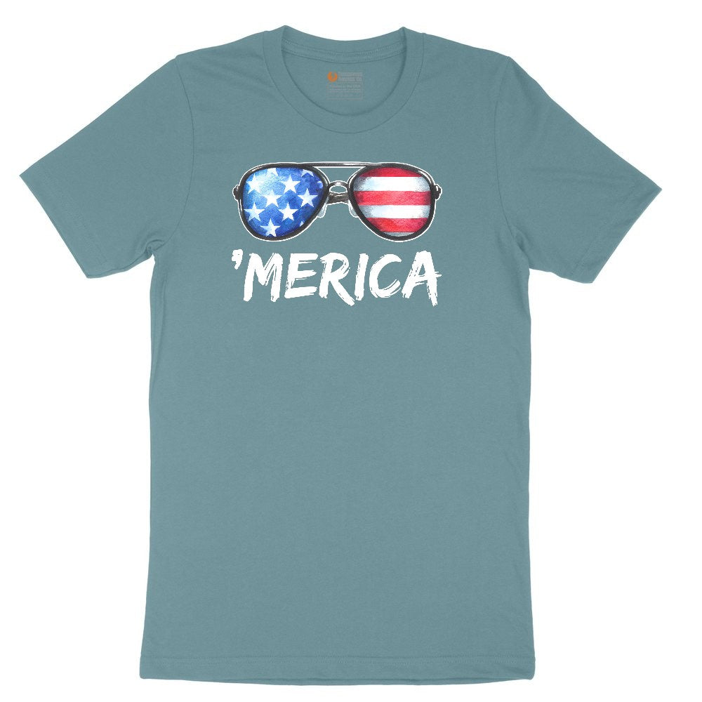 Flag Sun Glasses Ladies Short Sleeve Tee - Surf Blackout