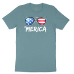 Flag Sun Glasses Ladies Short Sleeve Tee - Surf Blackout