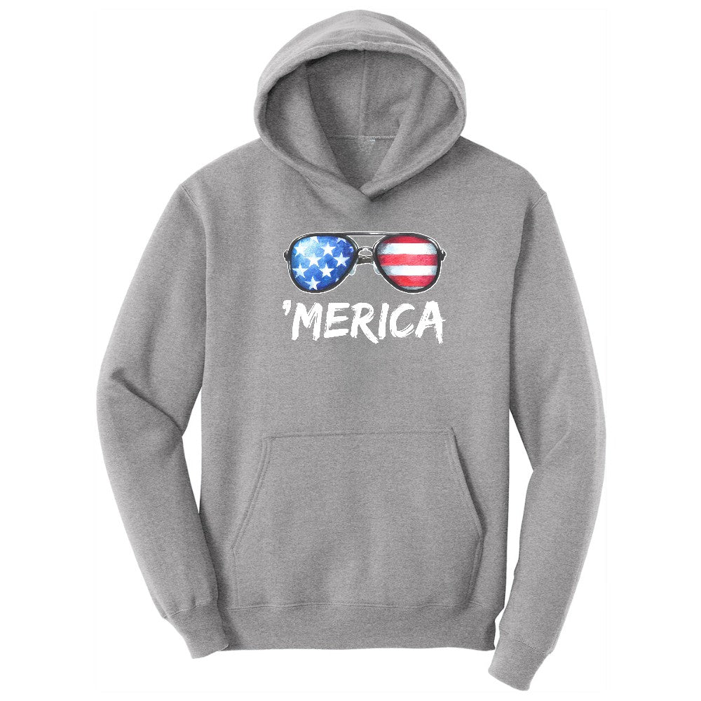 Flag Sun Glasses Hoodie - Athletic Heather