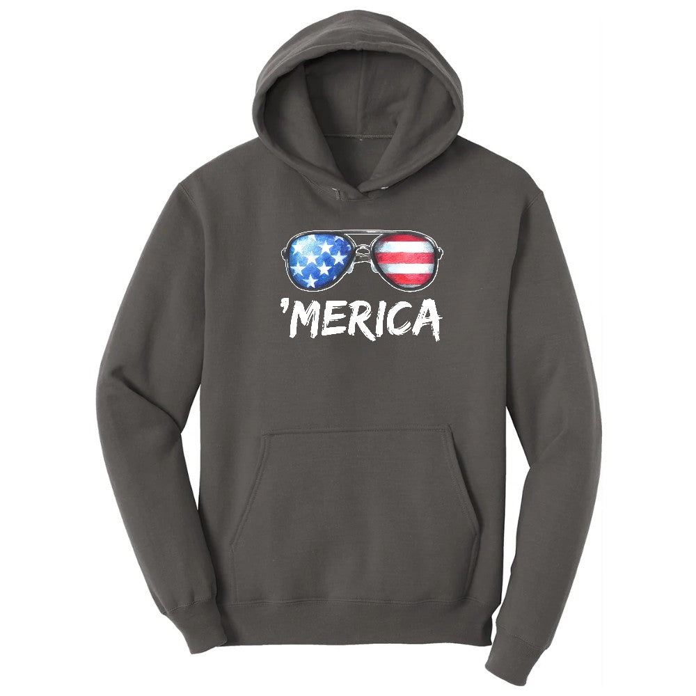 Flag Sun Glasses Hoodie - Charcoal