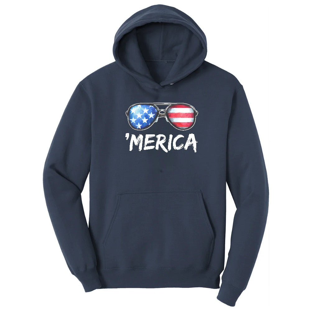 Flag Sun Glasses Hoodie - Navy