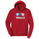 Flag Sun Glasses Hoodie - Red
