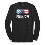 Flag Sun Glasses Long Sleeve Tee - Jet Black