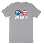Flag Sun Glasses Short Sleeve Tee - Athletic Heather Grey