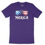 Flag Sun Glasses Short Sleeve Tee - Team Purple