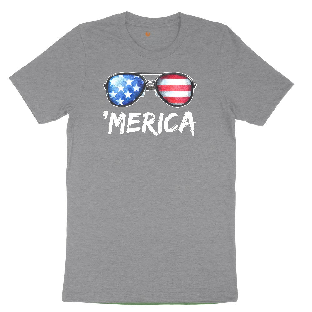 Flag Sun Glasses Toddler Short Sleeve Tee - Athletic Heather