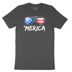 Flag Sun Glasses Toddler Short Sleeve Tee - Dark Heather Grey