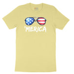 Flag Sun Glasses Toddler Short Sleeve Tee - Yellow