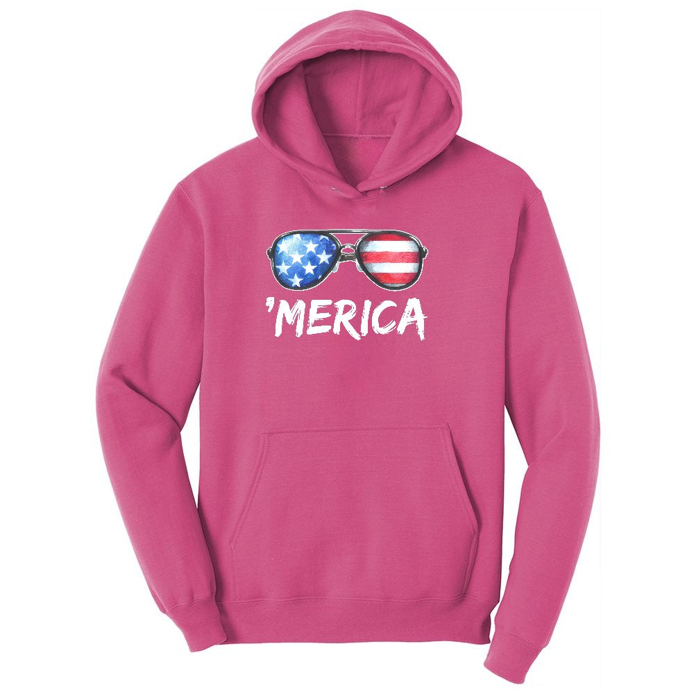 Flag Sun Glasses Youth Hoodie - Sangria