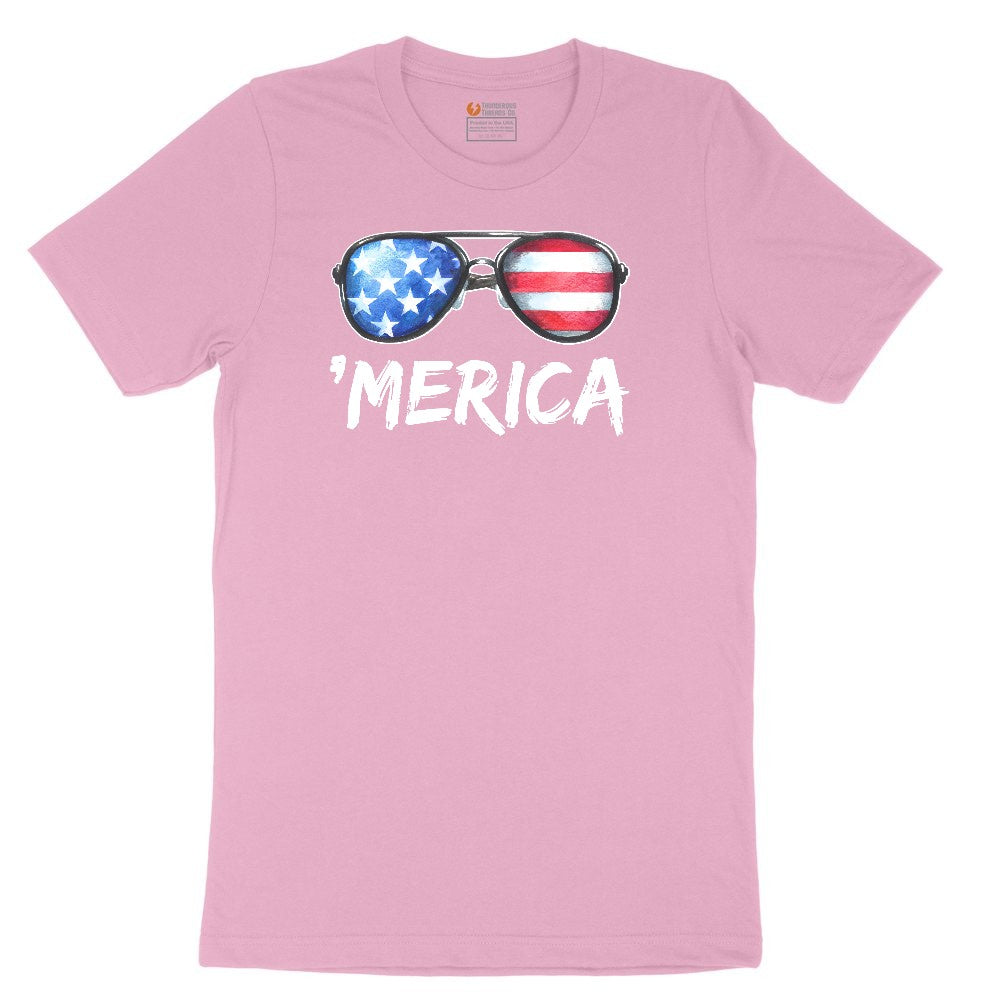 Flag Sun Glasses Youth Short Sleeve Tee - Candy Pink