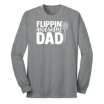 Flipping Awesome Dad Long Sleeve Tee - Athletic Grey