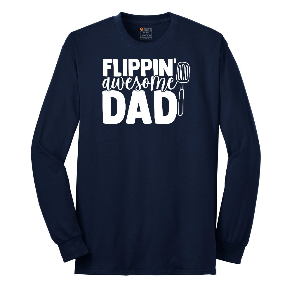 Flipping Awesome Dad Long Sleeve Tee - Navy