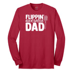 Flipping Awesome Dad Long Sleeve Tee - Red