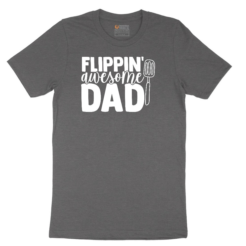 Flipping Awesome Dad Short Sleeve Tee - Dark Heather Grey