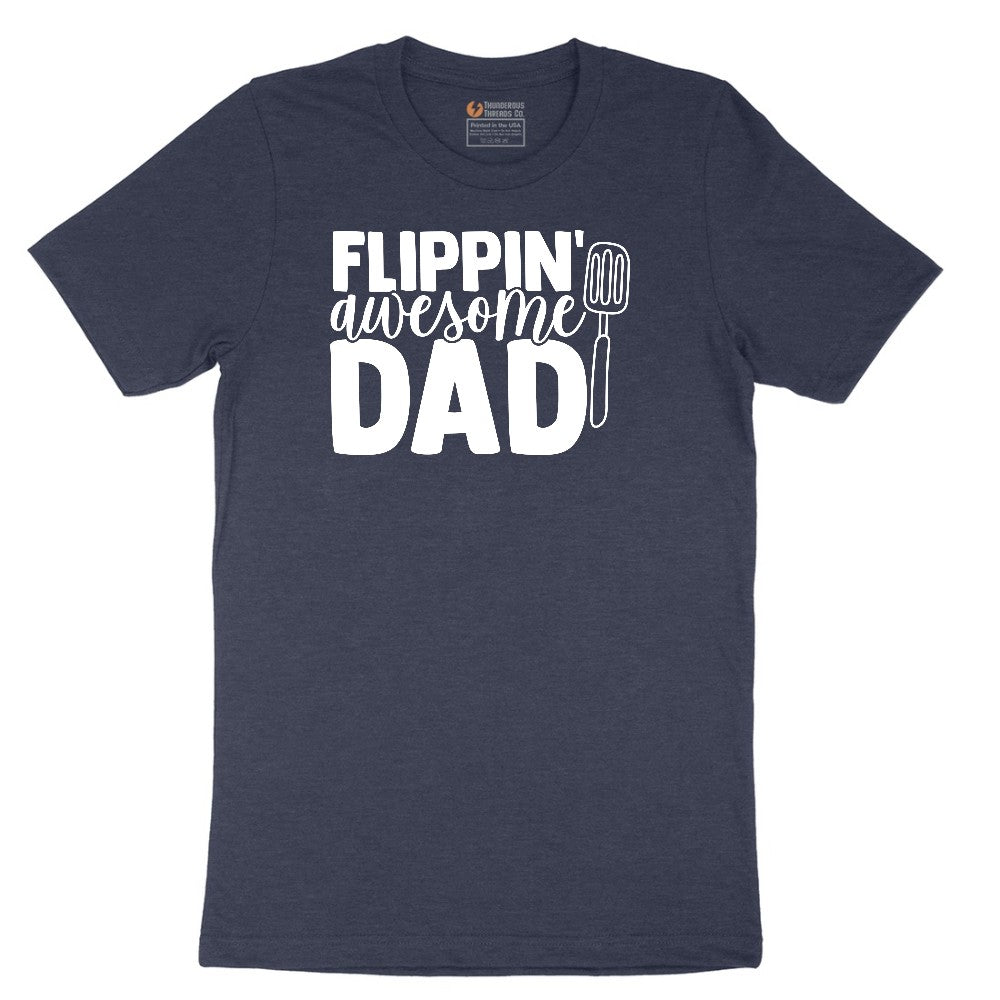 Flipping Awesome Dad Short Sleeve Tee - Heather Navy