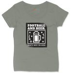 Football and Beer thats Why I'm Here Version 1 Ladies Curvy Tee - Bamboo Blackout