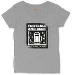 Football and Beer thats Why I'm Here Version 1 Ladies Curvy Tee - Granite Heather