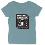 Football and Beer thats Why I'm Here Version 1 Ladies Curvy Tee - Surf Blackout