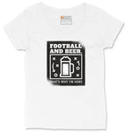 Football and Beer thats Why I'm Here Version 1 Ladies Curvy Tee - White