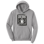 Football and Beer thats Why I'm Here Version 1 Ladies Hoodie - Athletic Heather