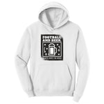 Football and Beer thats Why I'm Here Version 1 Ladies Hoodie - White