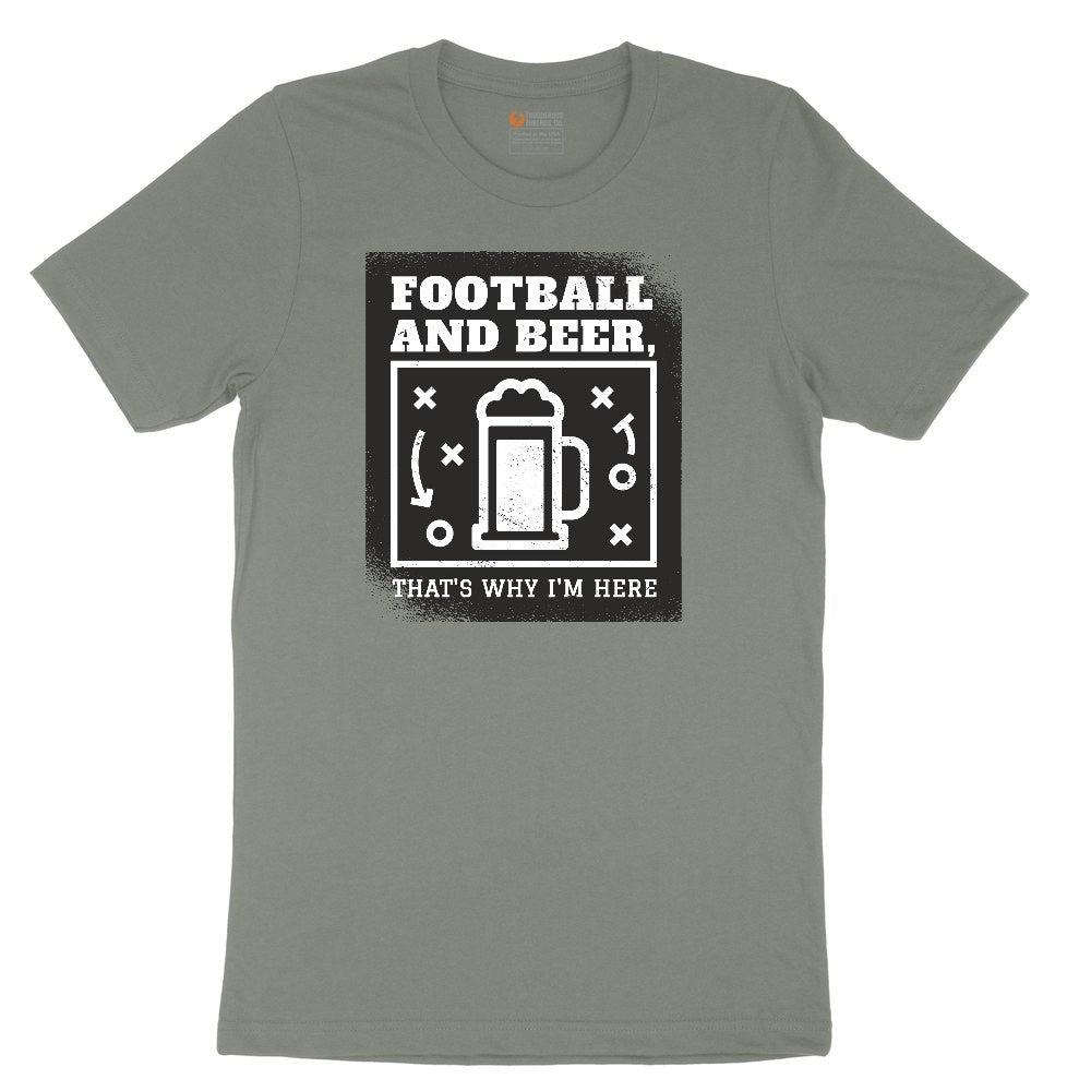 Football and Beer thats Why I'm Here Version 1 Ladies Short Sleeve Tee - Bamboo Blackout