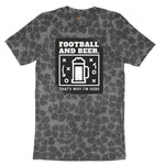 Football and Beer thats Why I'm Here Version 1 Ladies Short Sleeve Tee - Black Leopard