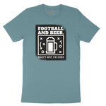 Football and Beer thats Why I'm Here Version 1 Ladies Short Sleeve Tee - Surf Blackout