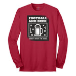 Football and Beer thats Why I'm Here Version 1 Long Sleeve Tee - Red