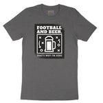 Football and Beer thats Why I'm Here Version 1 Short Sleeve Tee - Dark Heather Grey