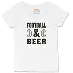 Football and Beer thats Why I'm Here Version 2 Ladies Curvy Tee - White