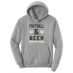 Football and Beer thats Why I'm Here Version 2 Ladies Hoodie - Athletic Heather