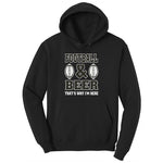 Football and Beer thats Why I'm Here Version 2 Ladies Hoodie - Jet Black