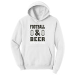 Football and Beer thats Why I'm Here Version 2 Ladies Hoodie - White