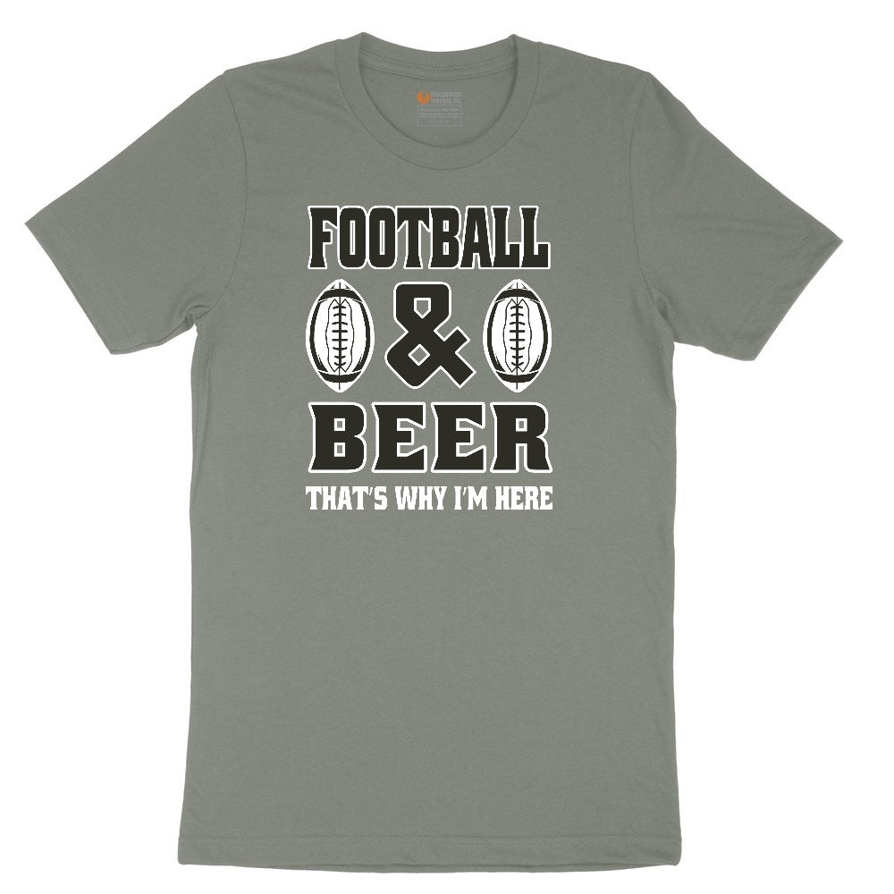 Football and Beer thats Why I'm Here Version 2 Ladies Short Sleeve Tee - Bamboo Blackout