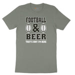 Football and Beer thats Why I'm Here Version 2 Ladies Short Sleeve Tee - Bamboo Blackout
