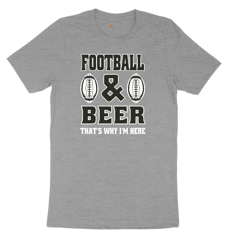 Football and Beer thats Why I'm Here Version 2 Ladies Short Sleeve Tee - Granite Heather