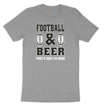 Football and Beer thats Why I'm Here Version 2 Ladies Short Sleeve Tee - Granite Heather