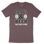 Football and Beer thats Why I'm Here Version 2 Ladies Short Sleeve Tee - Sangria Blackout