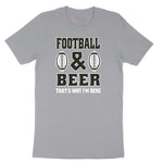 Football and Beer thats Why I'm Here Version 2 Short Sleeve Tee - Athletic Heather Grey