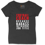 Football Coach Ladies Curvy Tee - Black