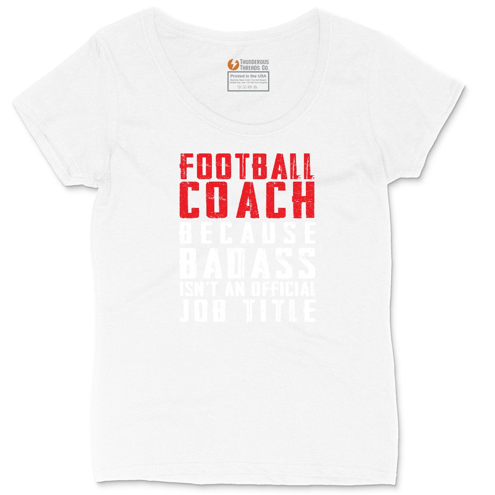 Football Coach Ladies Curvy Tee - White