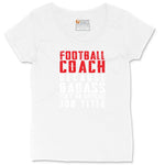 Football Coach Ladies Curvy Tee - White