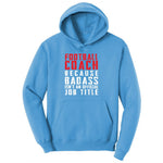 Football Coach Ladies Hoodie - Aquatic Blue