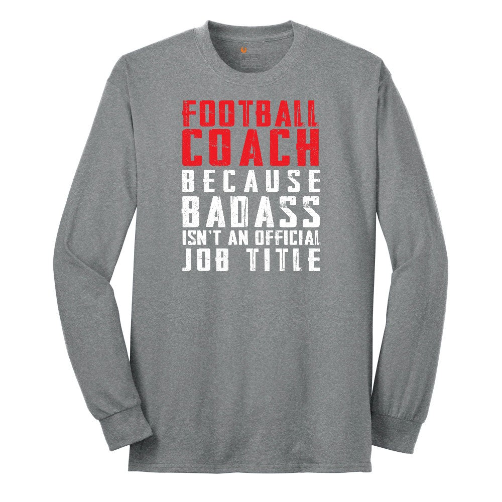 Football Coach Long Sleeve Tee - Athletic Grey