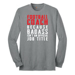 Football Coach Long Sleeve Tee - Athletic Grey