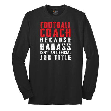 Football Coach Long Sleeve Tee - Jet Black