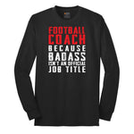 Football Coach Long Sleeve Tee - Jet Black