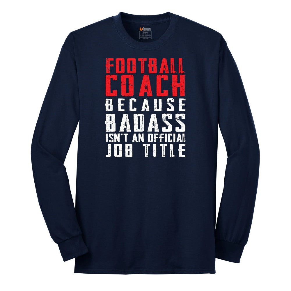 Football Coach Long Sleeve Tee - Navy